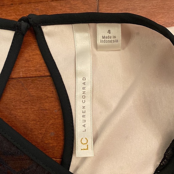 LC Lauren Conrad Polka Dot Sleeveless Lace Fit & Flare Lined Dressy Dress Size 4 - Picture 9 of 11